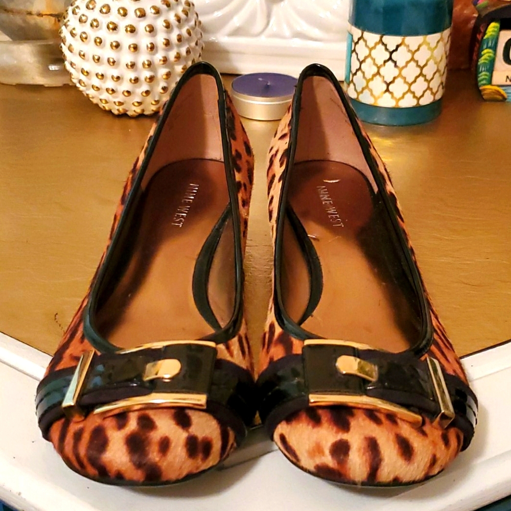 Nine West animal print small heel shoe